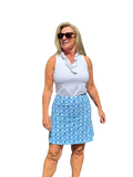 Pull - on Zip Skort with UPF50+ Blue Turtles - Back of the Bay Boutique