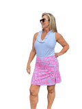 Pull - on Zip Skort with UPF50+ Summer Breeze Pink - Back of the Bay Boutique