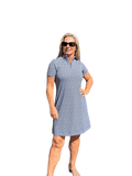 Polo - Collar Quarterzip Short - Sleeve Dress Nautical Ropes Navy - Back of the Bay Boutique