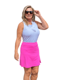Pull - on Zip Skort with UPF50+ Bright Hot Pink - Back of the Bay Boutique