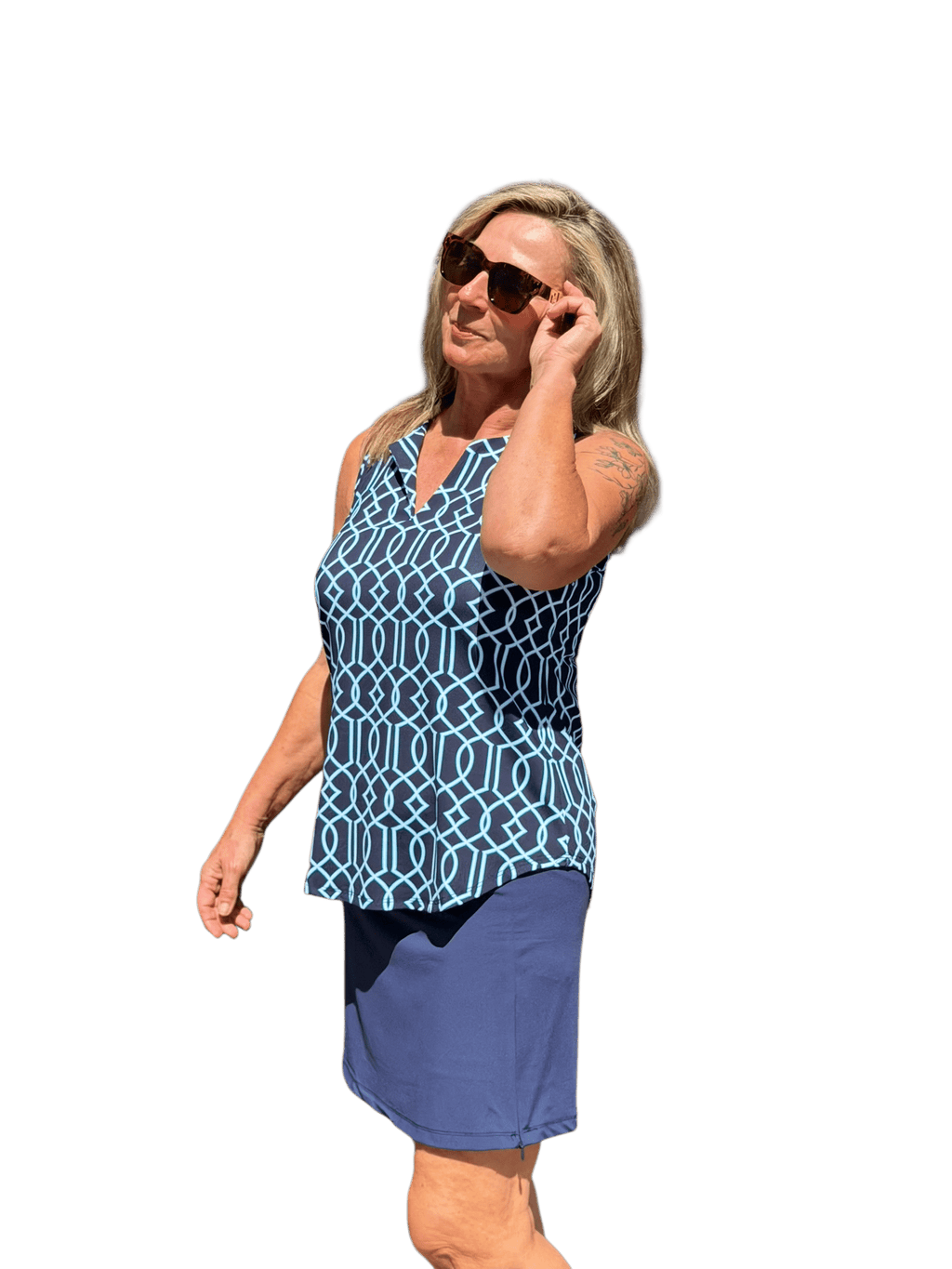 Pull - on Zip Skort with UPF50+ Navy - Back of the Bay Boutique