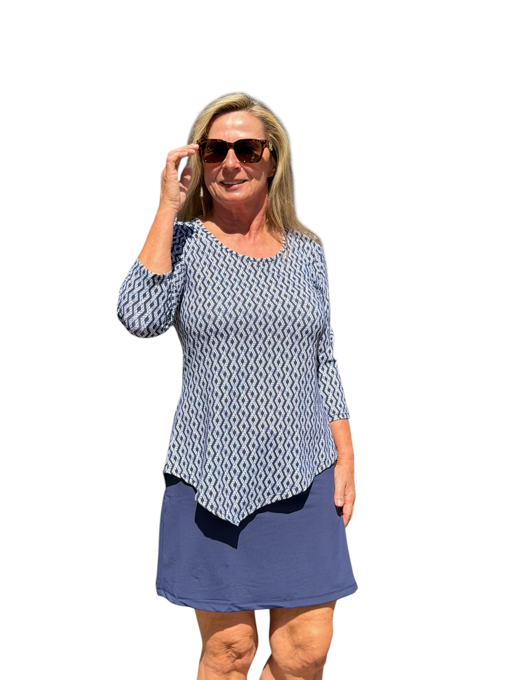 Pull - on Zip Skort with UPF50+ Navy - Back of the Bay Boutique