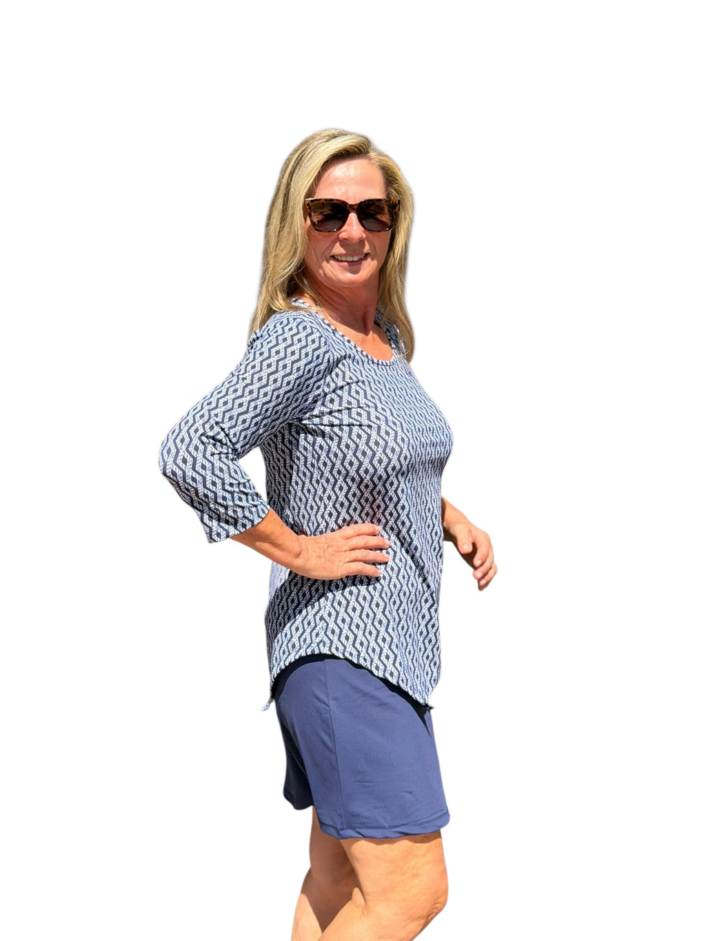 Pull - on Zip Skort with UPF50+ Navy - Back of the Bay Boutique