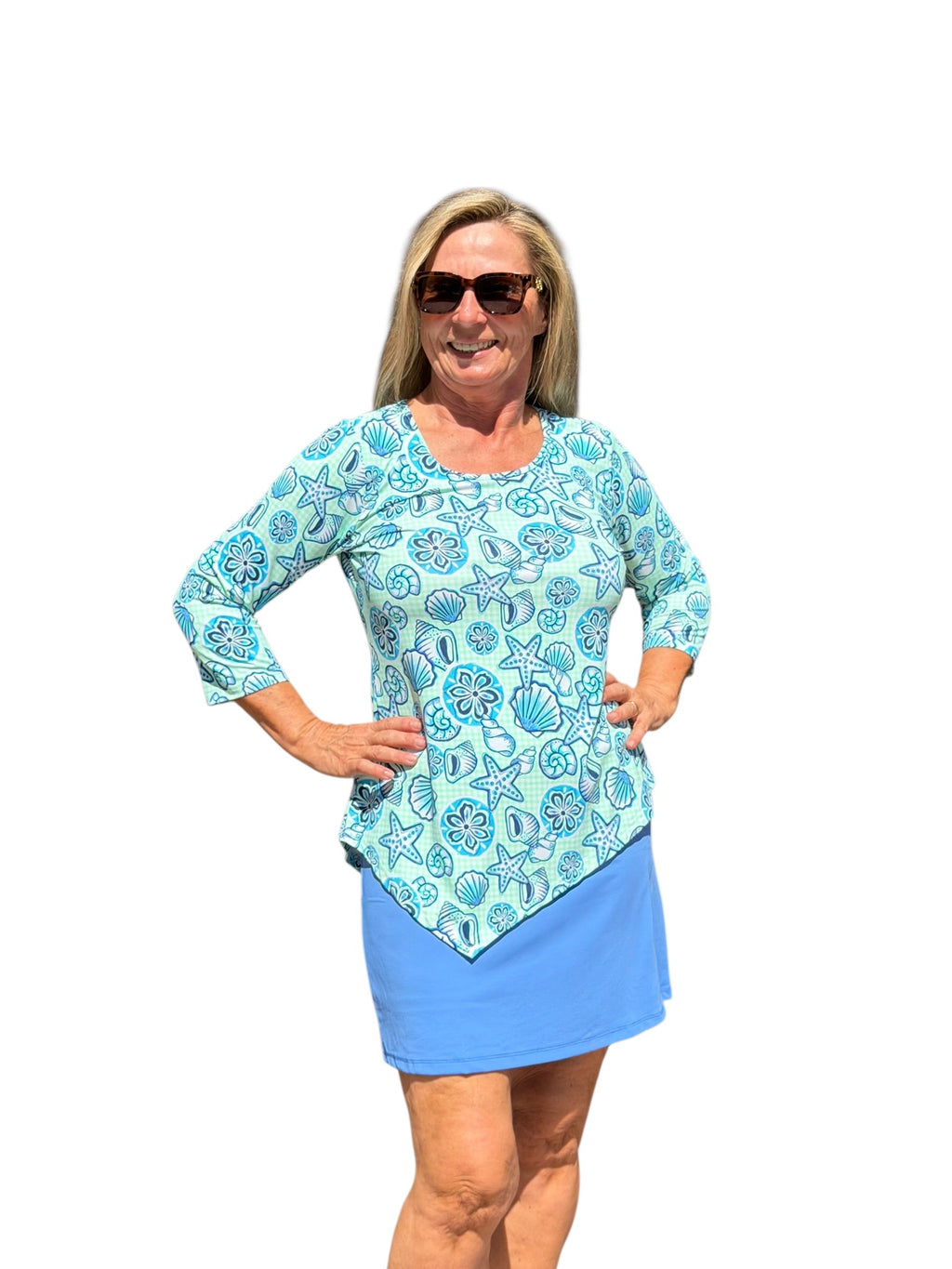 Pull - on Zip Skort with UPF50+ Bright Periwinkle - Back of the Bay Boutique
