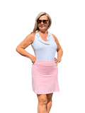 Pull - on Zip Skort with UPF50+ Soft Pink - Back of the Bay Boutique