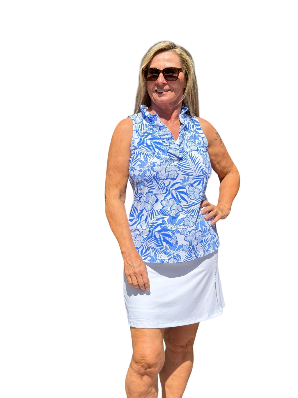 Pull - on Zip Skort with UPF50+ White - Back of the Bay Boutique