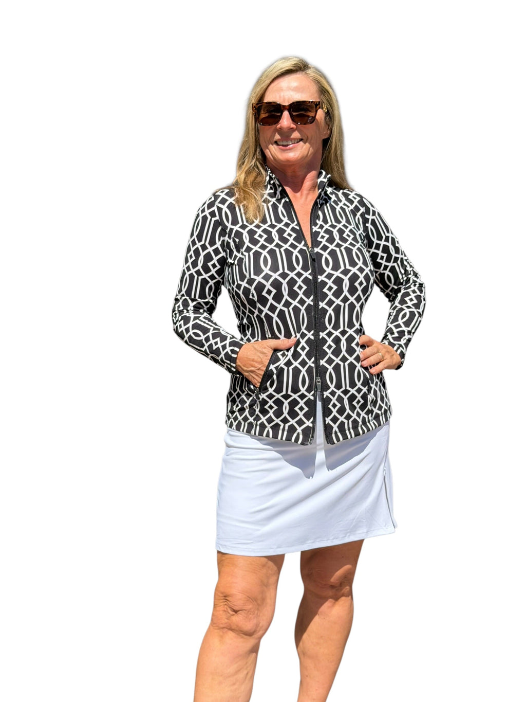 Pull - on Zip Skort with UPF50+ White - Back of the Bay Boutique