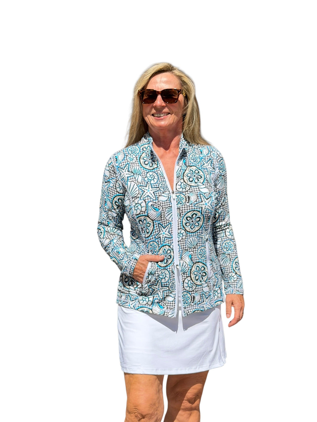 Pull - on Zip Skort with UPF50+ White - Back of the Bay Boutique