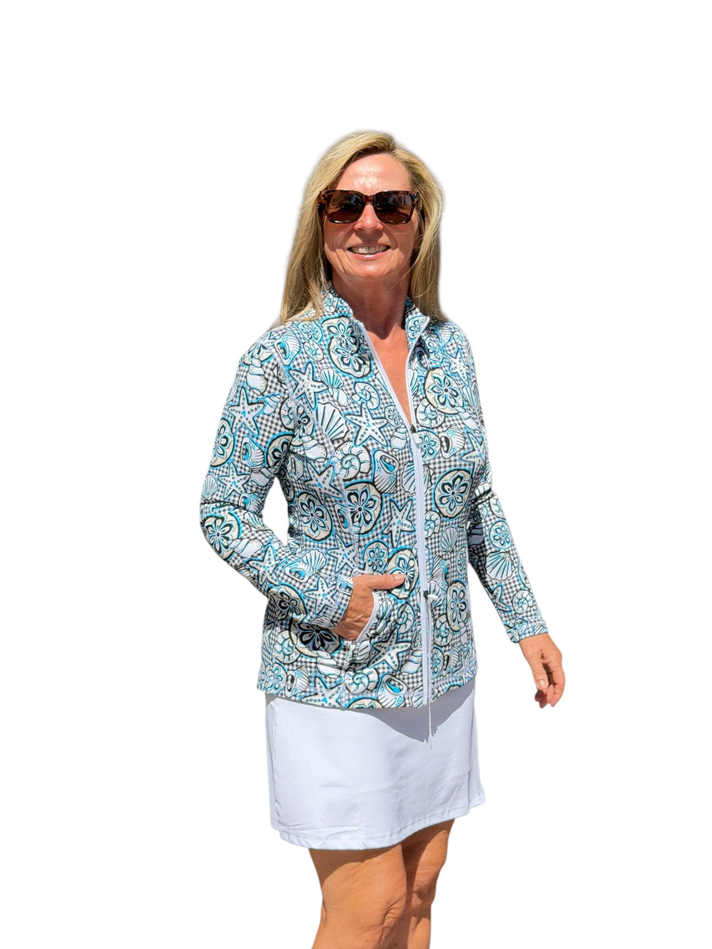 Pull - on Zip Skort with UPF50+ White - Back of the Bay Boutique