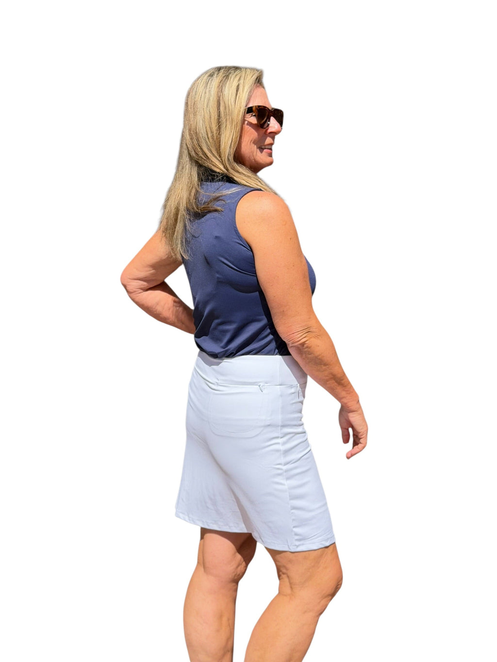Pull - on Zip Skort with UPF50+ White - Back of the Bay Boutique