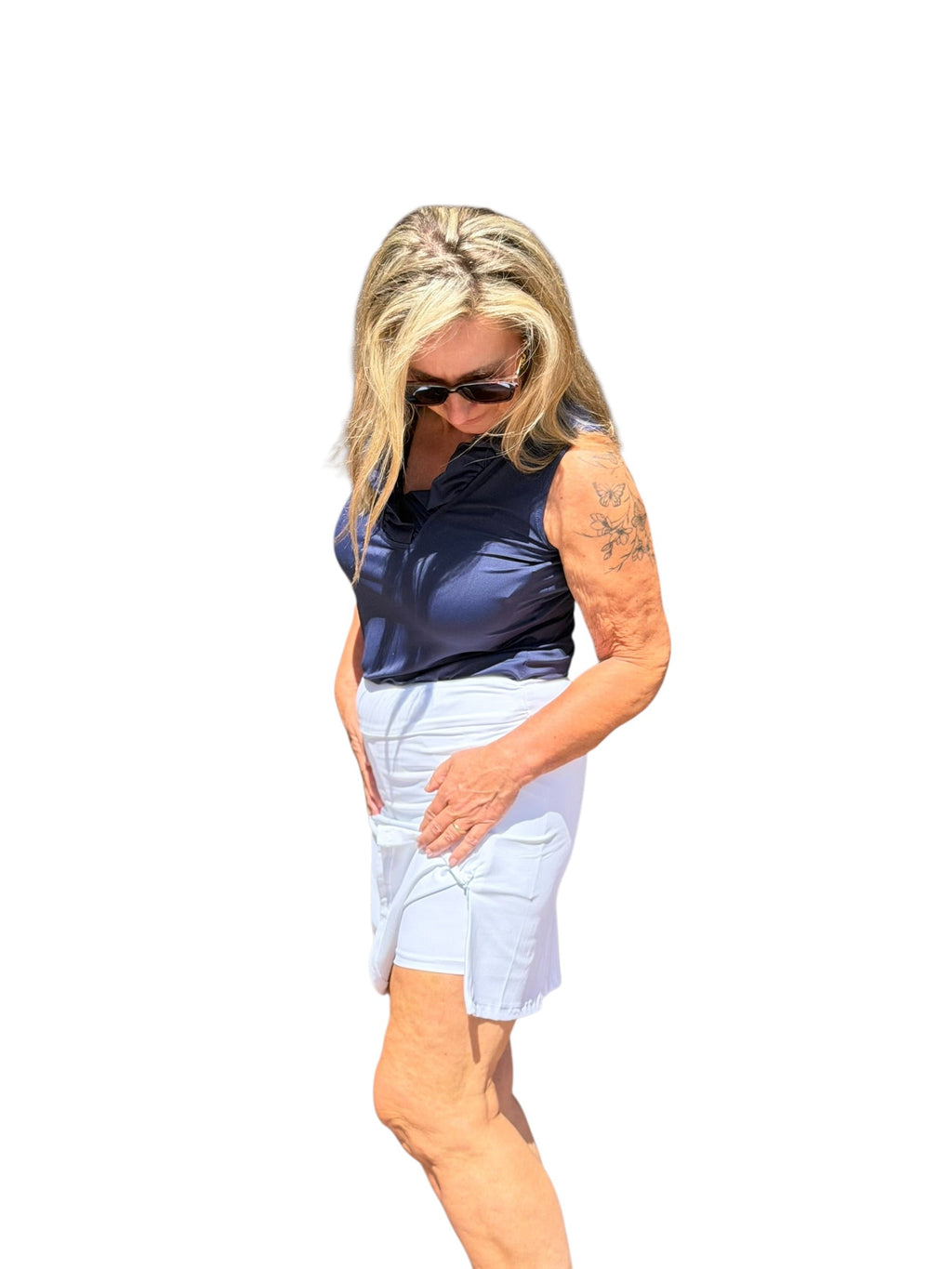 Pull - on Zip Skort with UPF50+ White - Back of the Bay Boutique