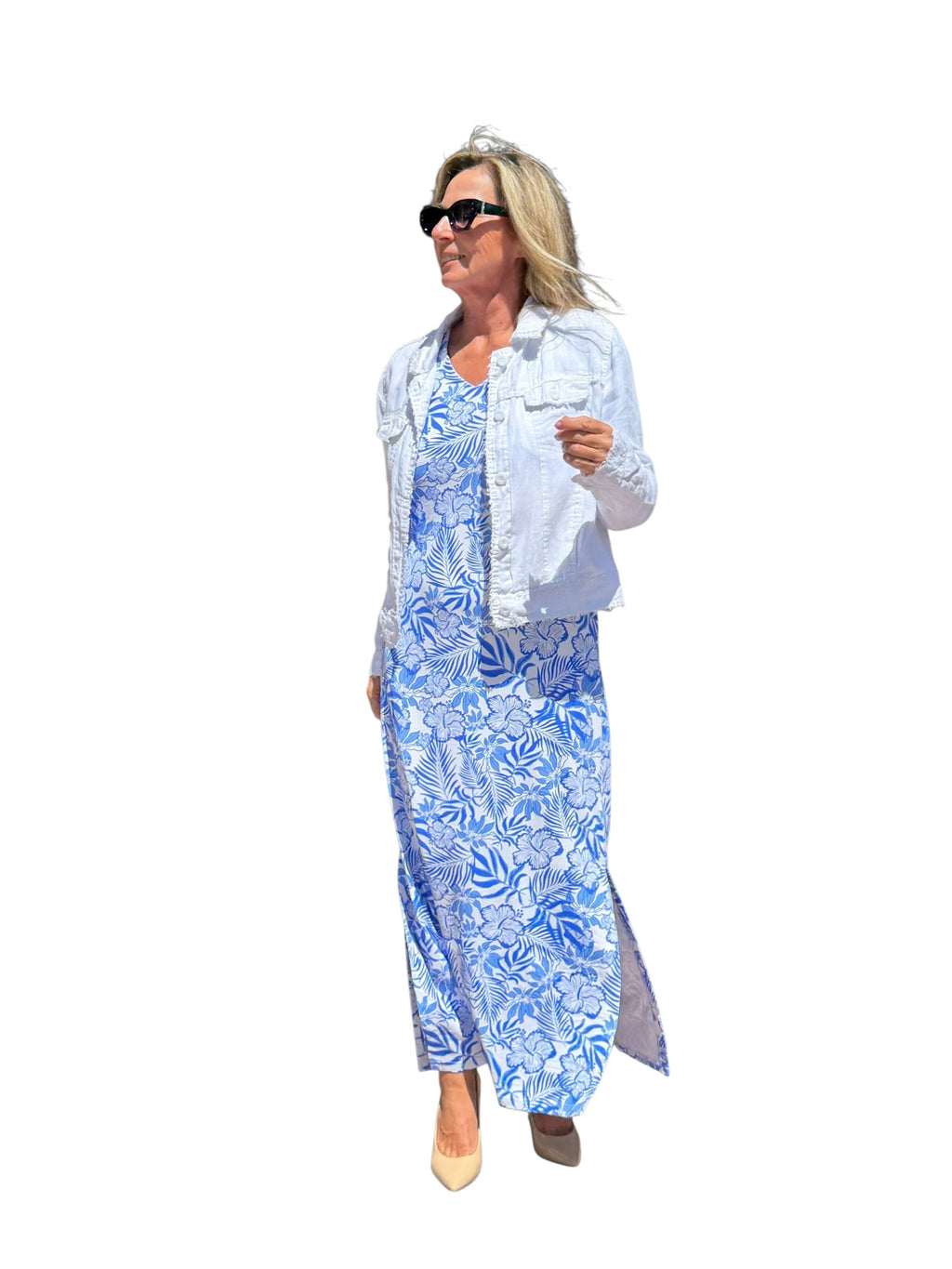 Long - Sleeve Linen Jacket White - Back of the Bay Boutique