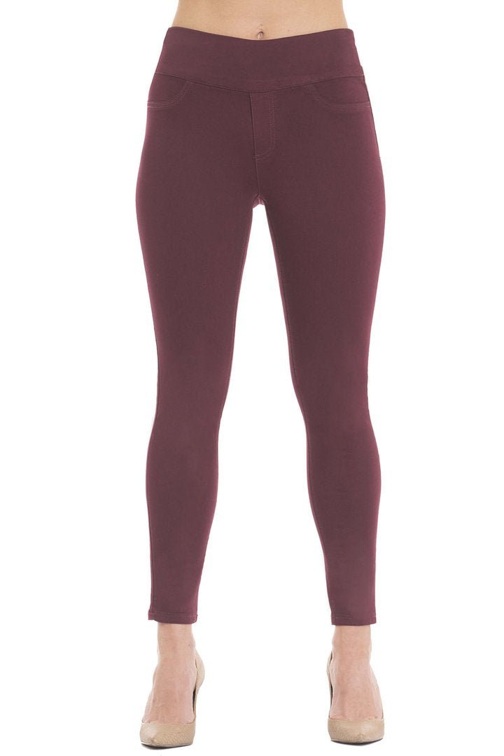 Jane Stretchy Skinny Denim Jean Bordeaux - Back of the Bay Boutique
