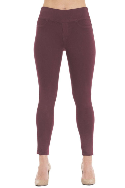 Jane Stretchy Skinny Denim Jean Bordeaux - Back of the Bay Boutique