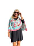 Soft Knit Poncho Wild Flower Multi - Back of the Bay Boutique