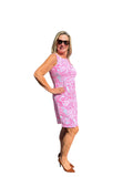 Classic Shift Dress with UPF50+ Summer Breeze Pink - Back of the Bay Boutique