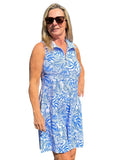 Zipper Swing Dress with UPF50+ Summer Breeze Blue - Back of the Bay Boutique