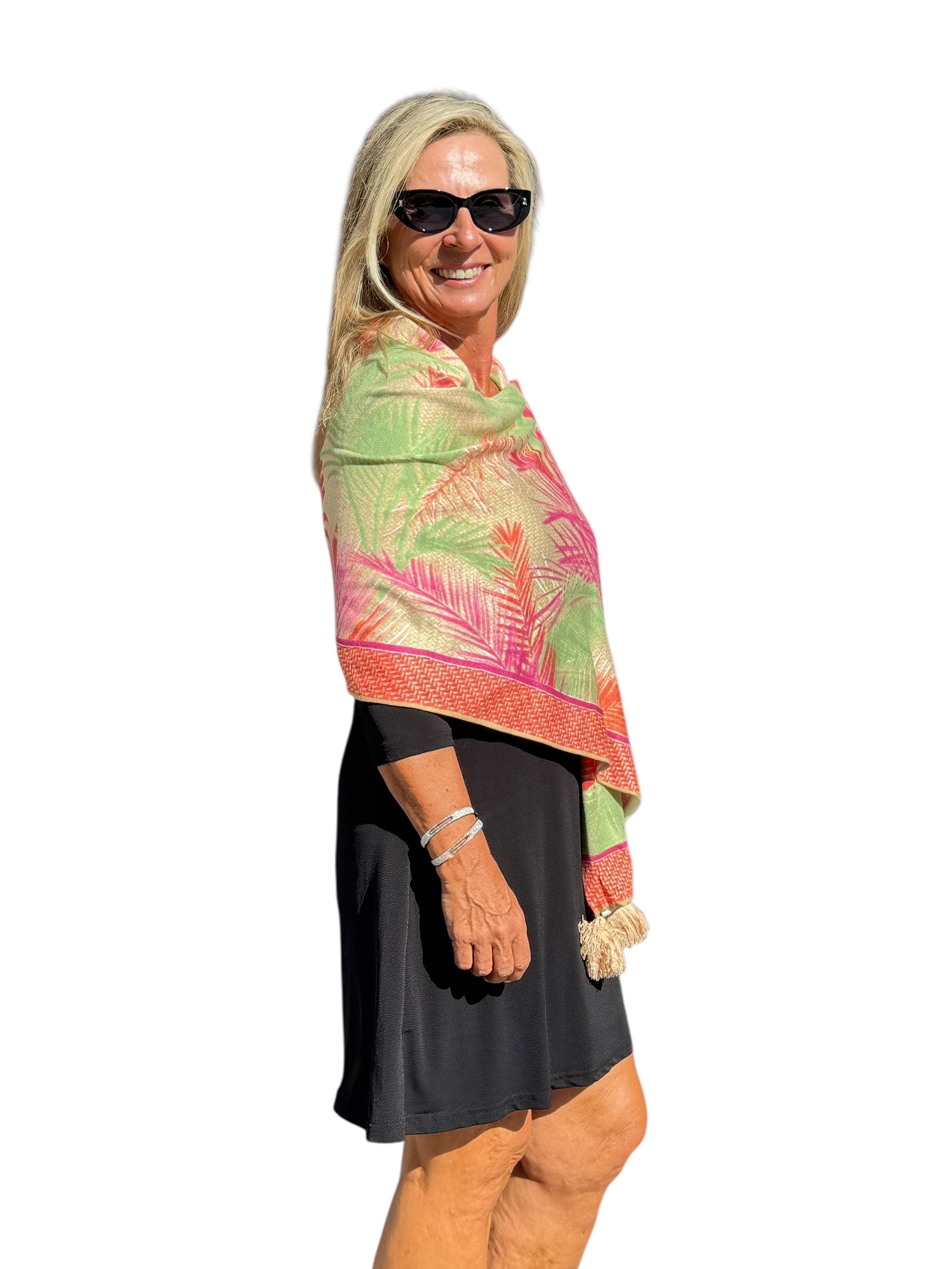 Soft Knit Scarf Bali Natural Multi - Back of the Bay Boutique
