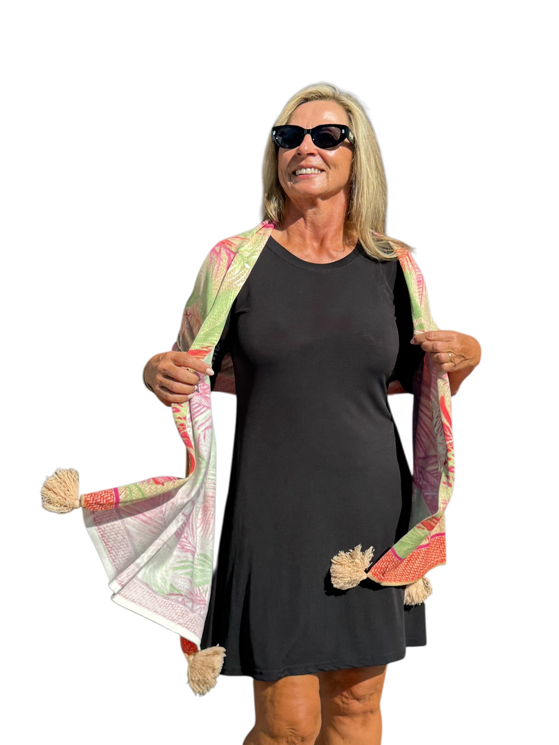 Soft Knit Scarf Bali Natural Multi - Back of the Bay Boutique