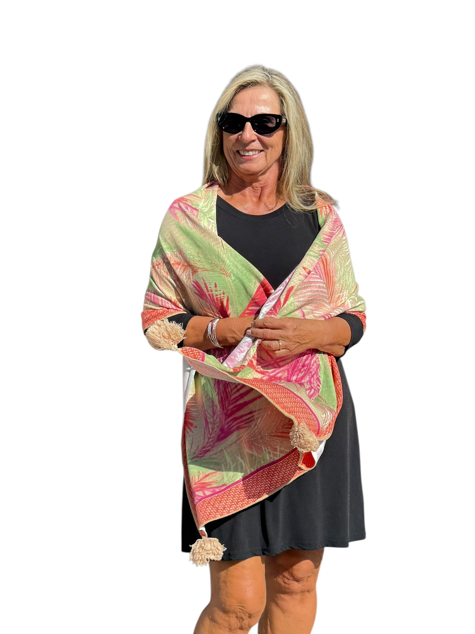 Soft Knit Scarf Bali Natural Multi - Back of the Bay Boutique