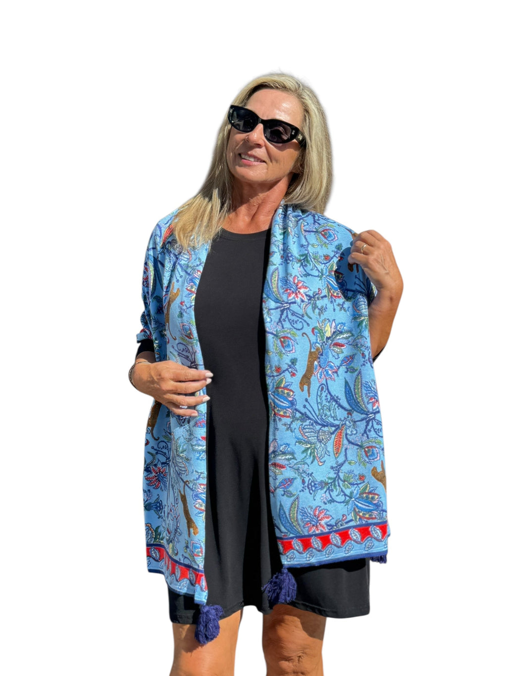 Soft Knit Scarf Jungle Jaguar Bt. Multi - Back of the Bay Boutique