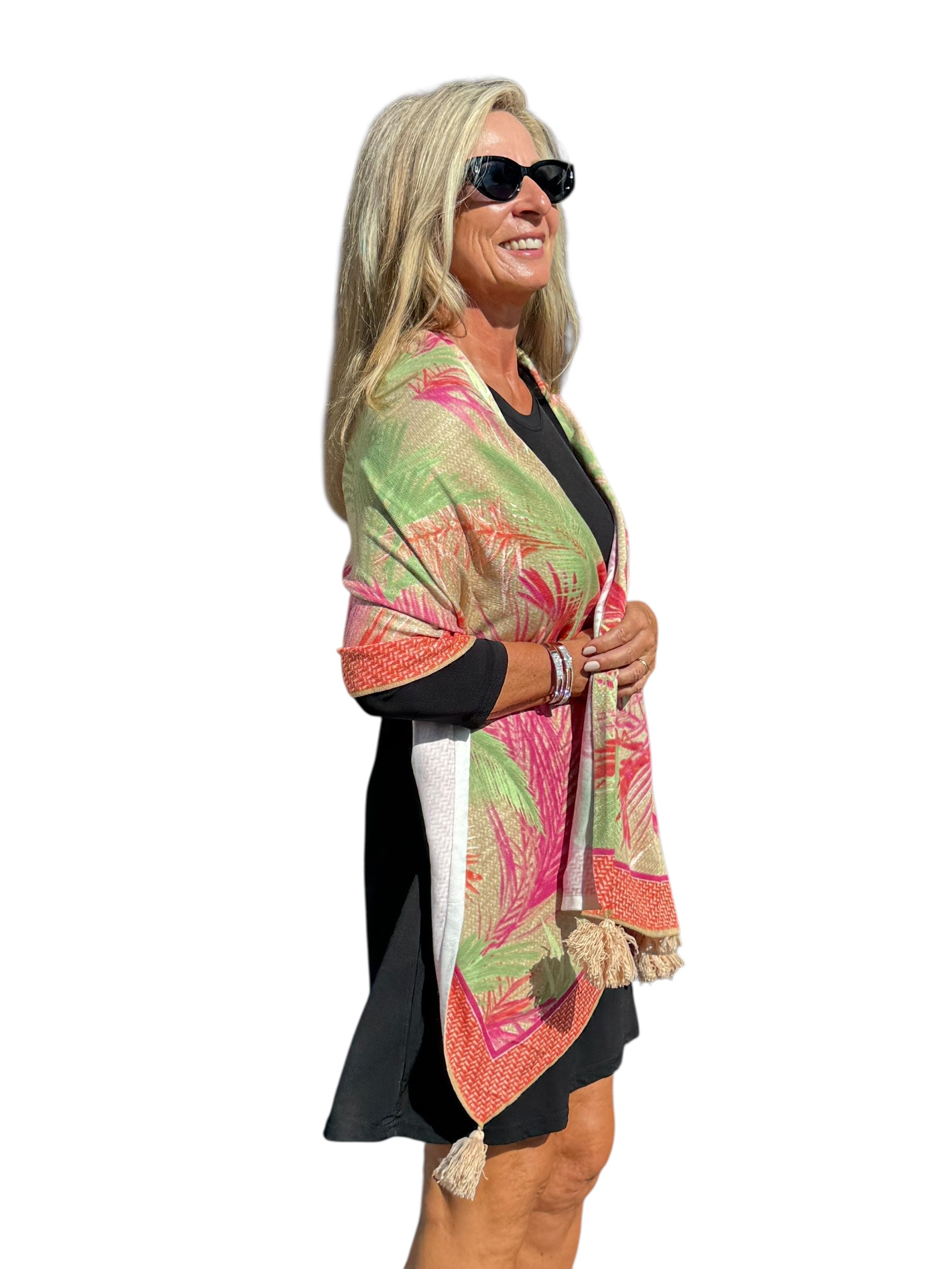 Soft Knit Scarf Bali Natural Multi - Back of the Bay Boutique