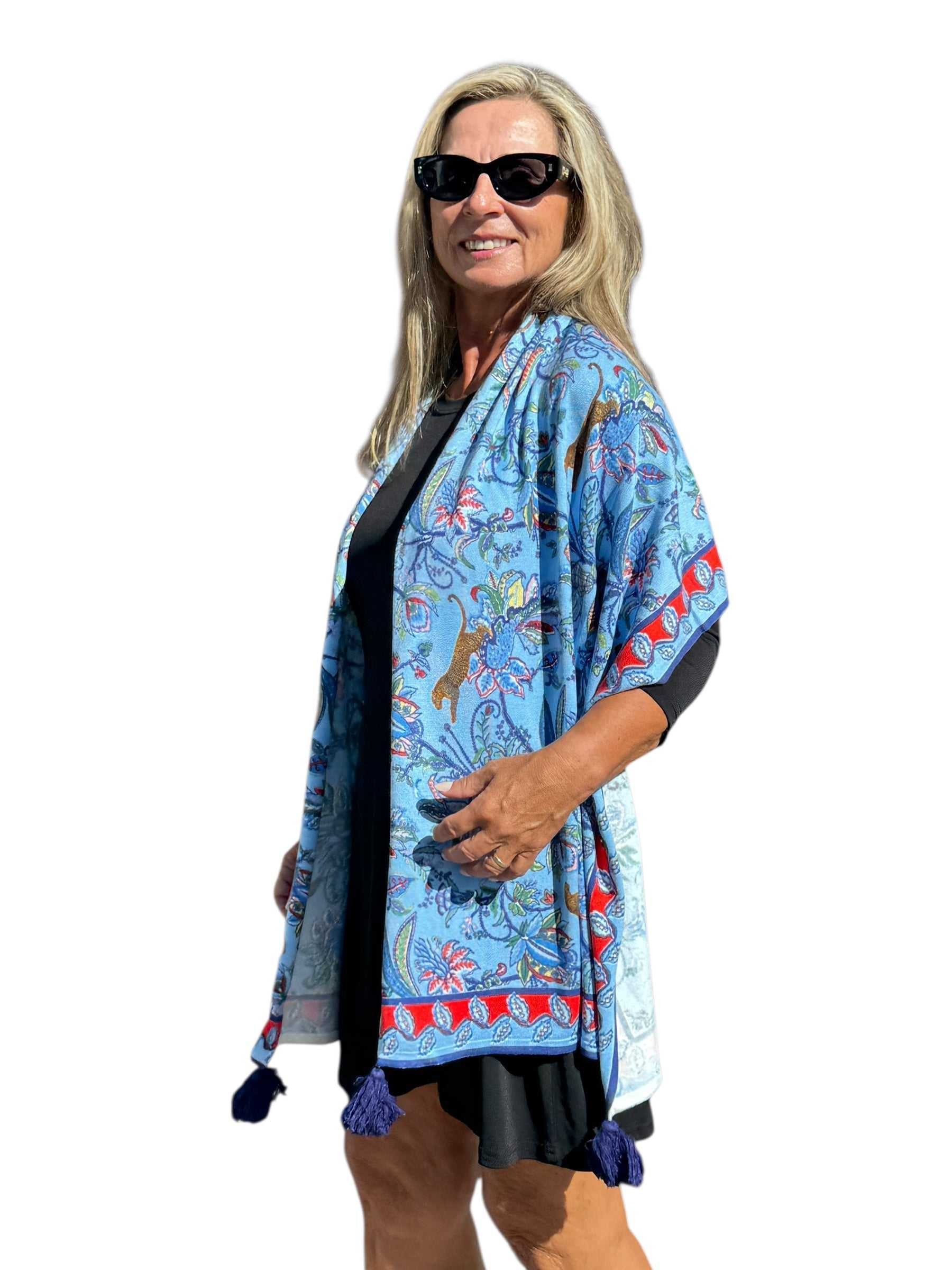 Soft Knit Scarf Jungle Jaguar Bt. Multi - Back of the Bay Boutique