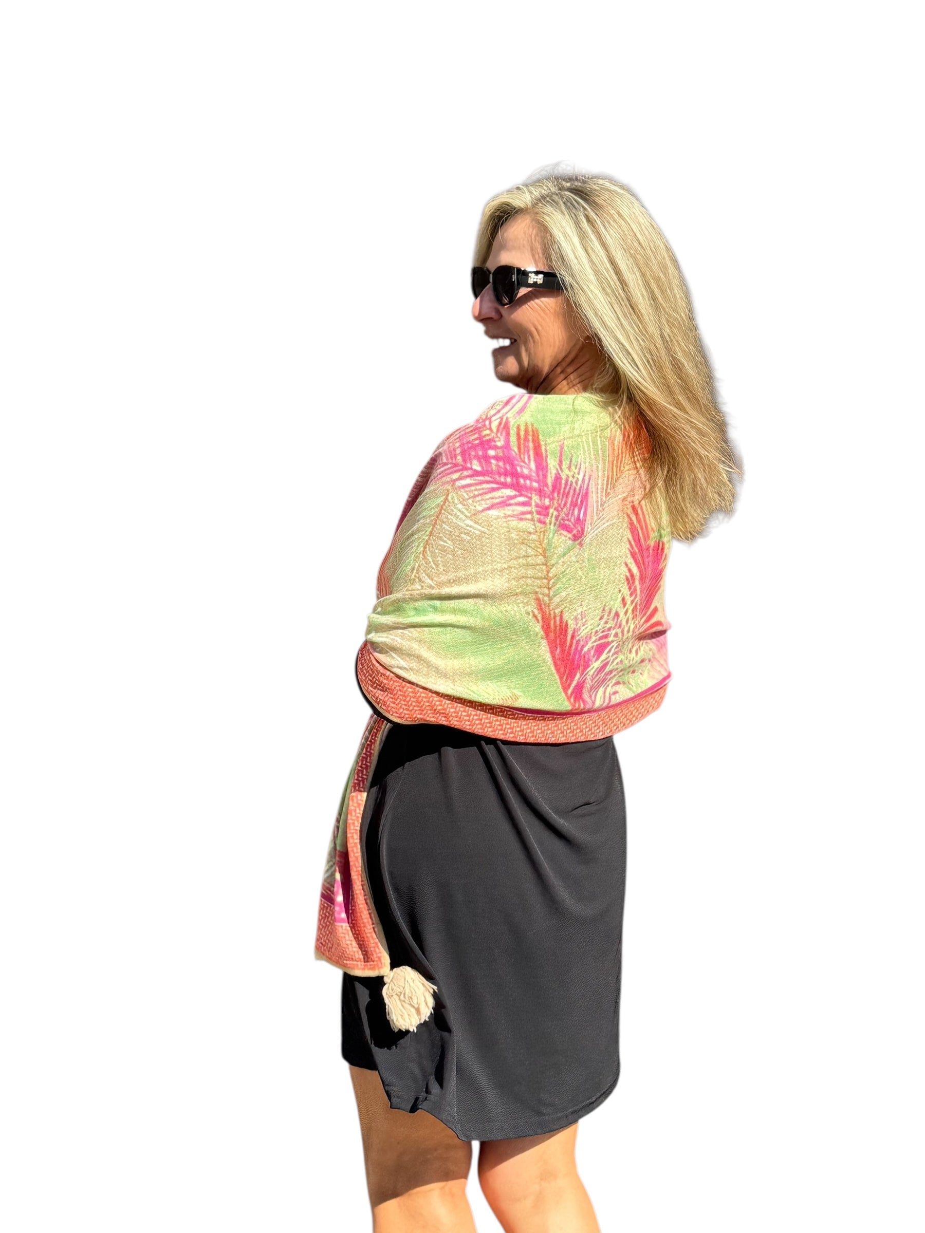 Soft Knit Scarf Bali Natural Multi - Back of the Bay Boutique