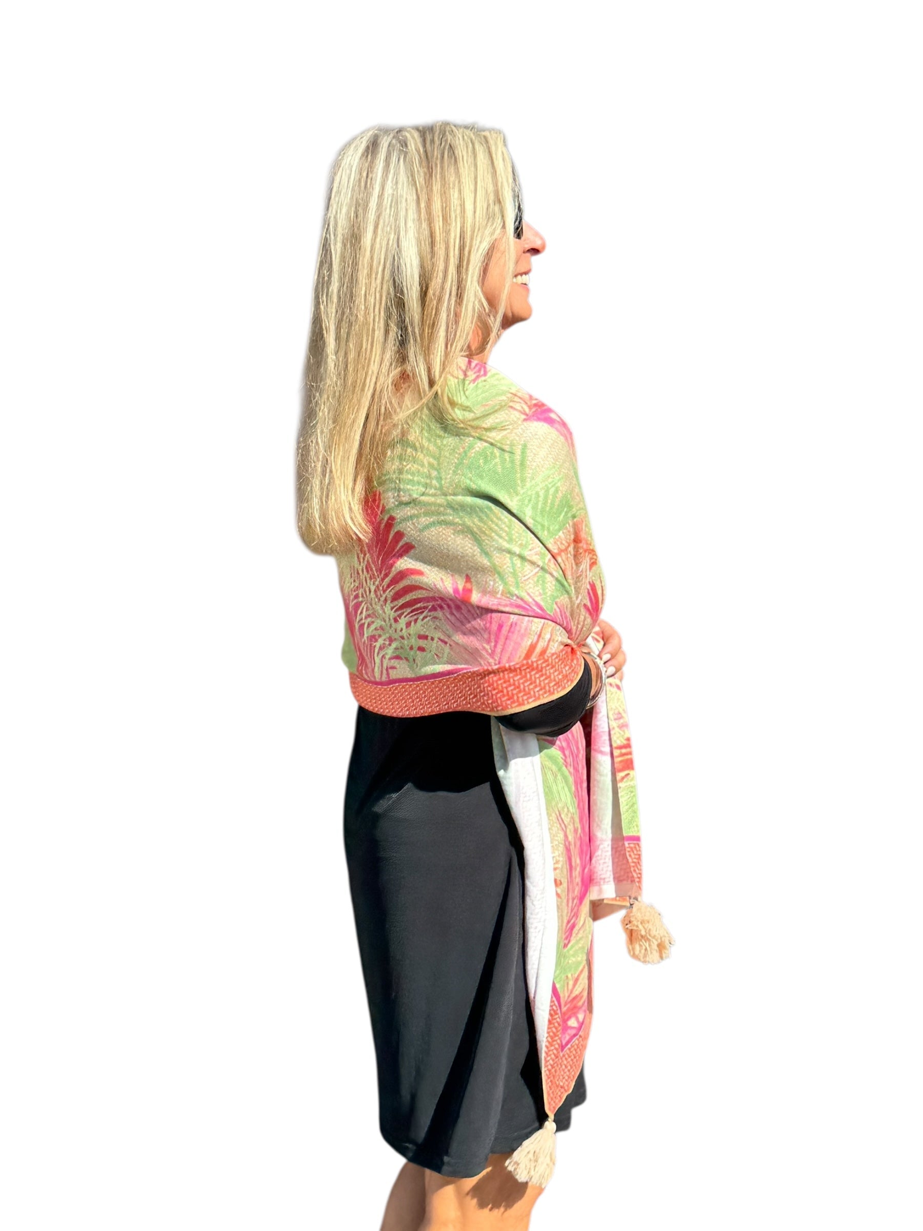 Soft Knit Scarf Bali Natural Multi - Back of the Bay Boutique