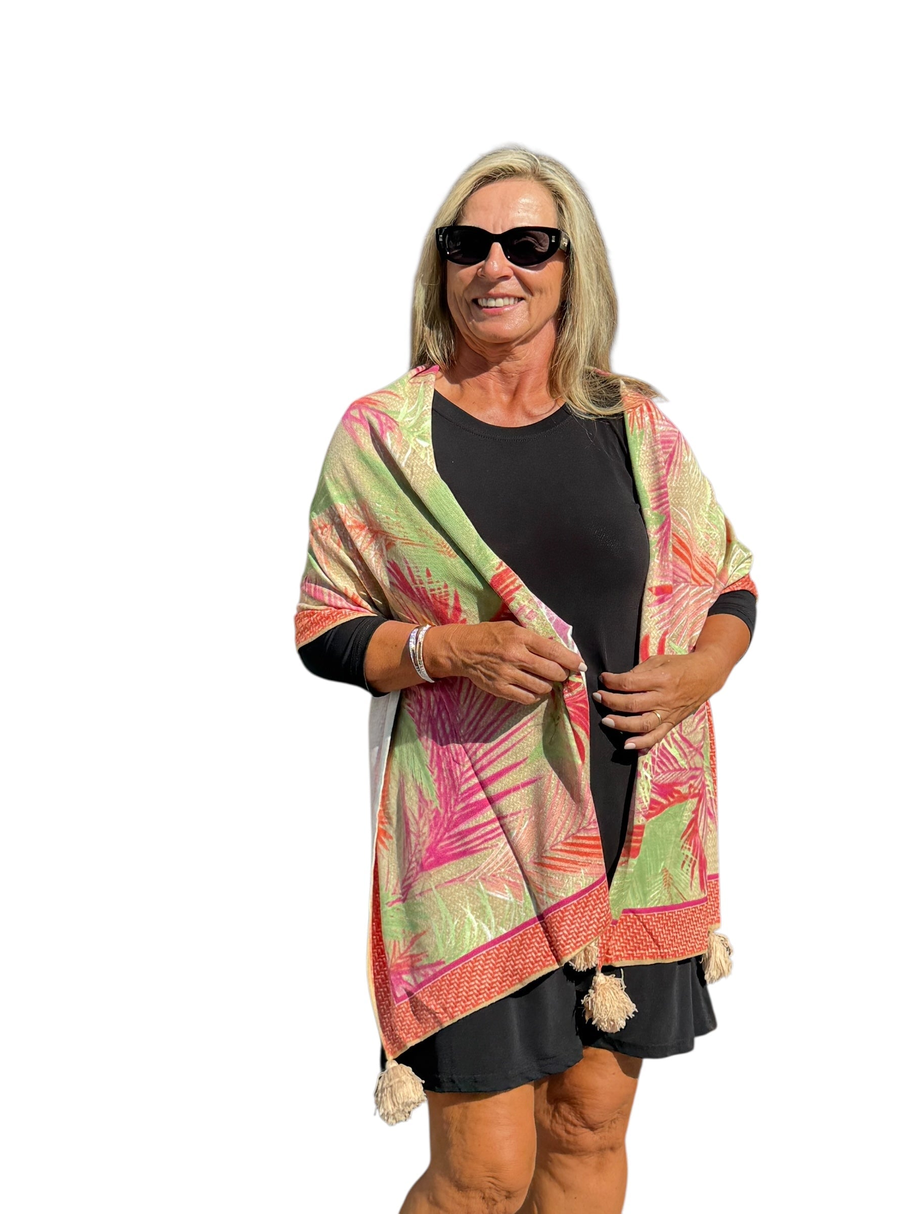Soft Knit Scarf Bali Natural Multi - Back of the Bay Boutique
