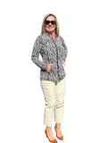Zip - Up Long Sleeve Jacket with UPF50+ Black Safari - Back of the Bay Boutique