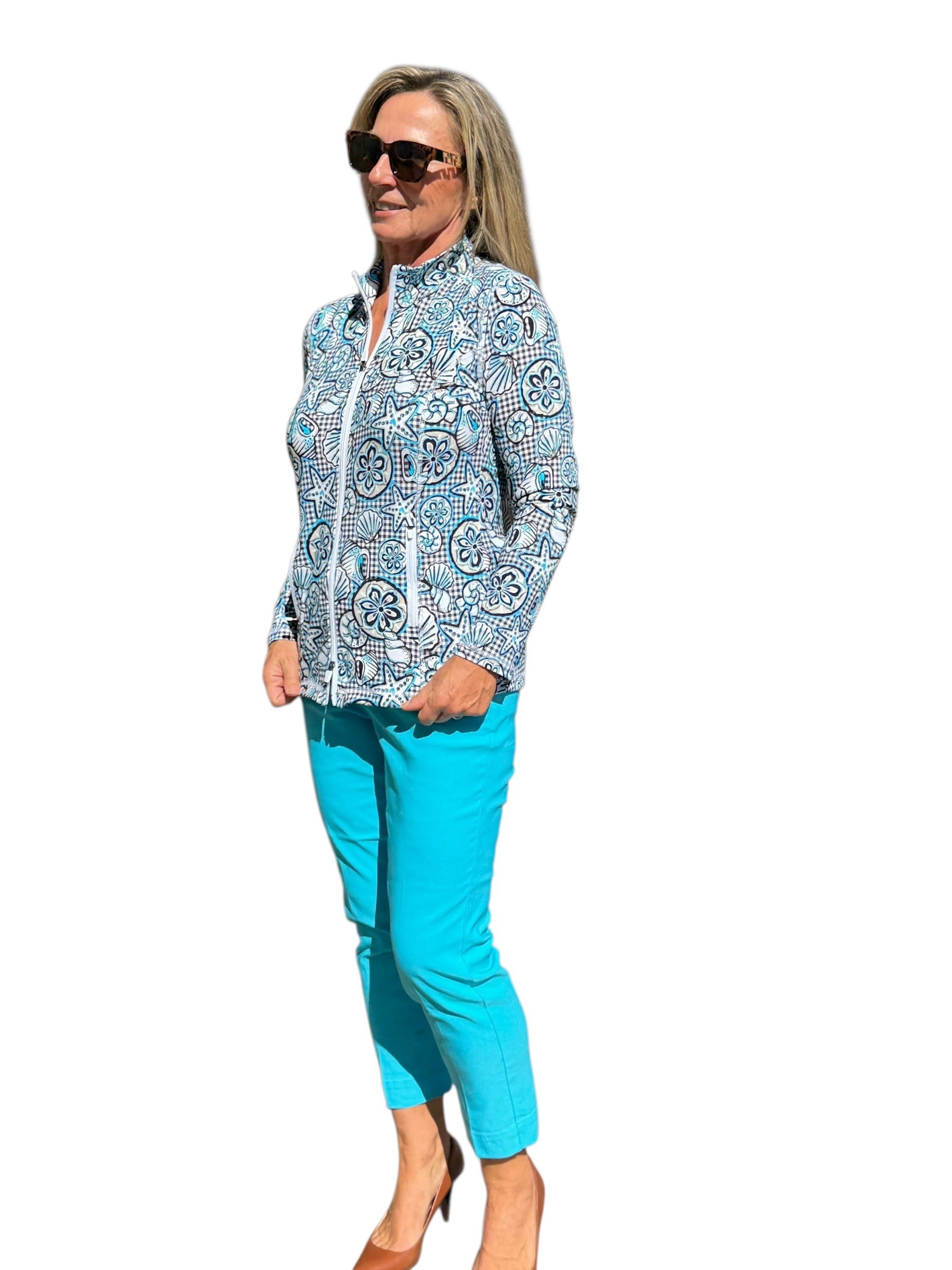 Contemporary Pull - on Capri Clear Turquoise - Back of the Bay Boutique