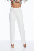 Stella Wide Leg Twill Denim Pant White Denim - Back of the Bay Boutique