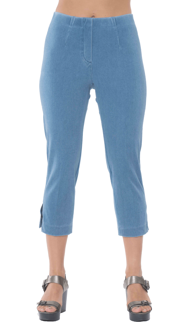 23" Inseam Pull-on Capri-Length Pant "Sidney Denim" - Back of the Bay Boutique
