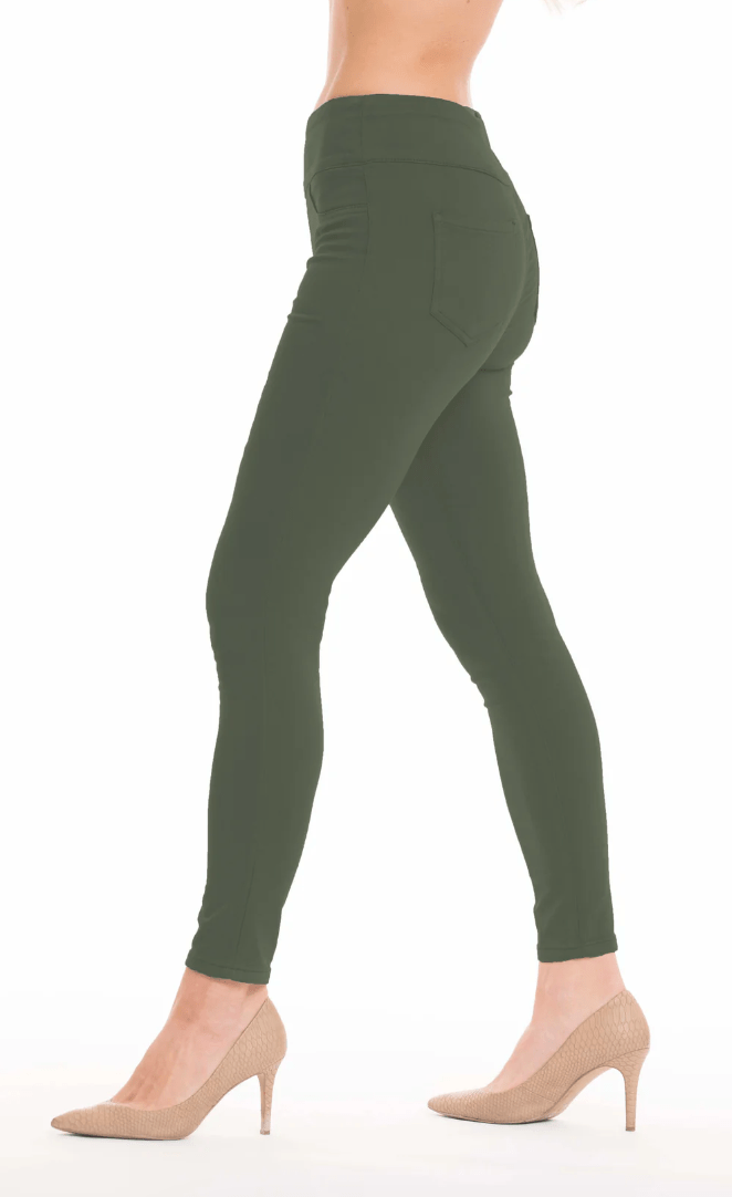 Jane Stretchy Skinny Denim Jean Olive - Back of the Bay Boutique