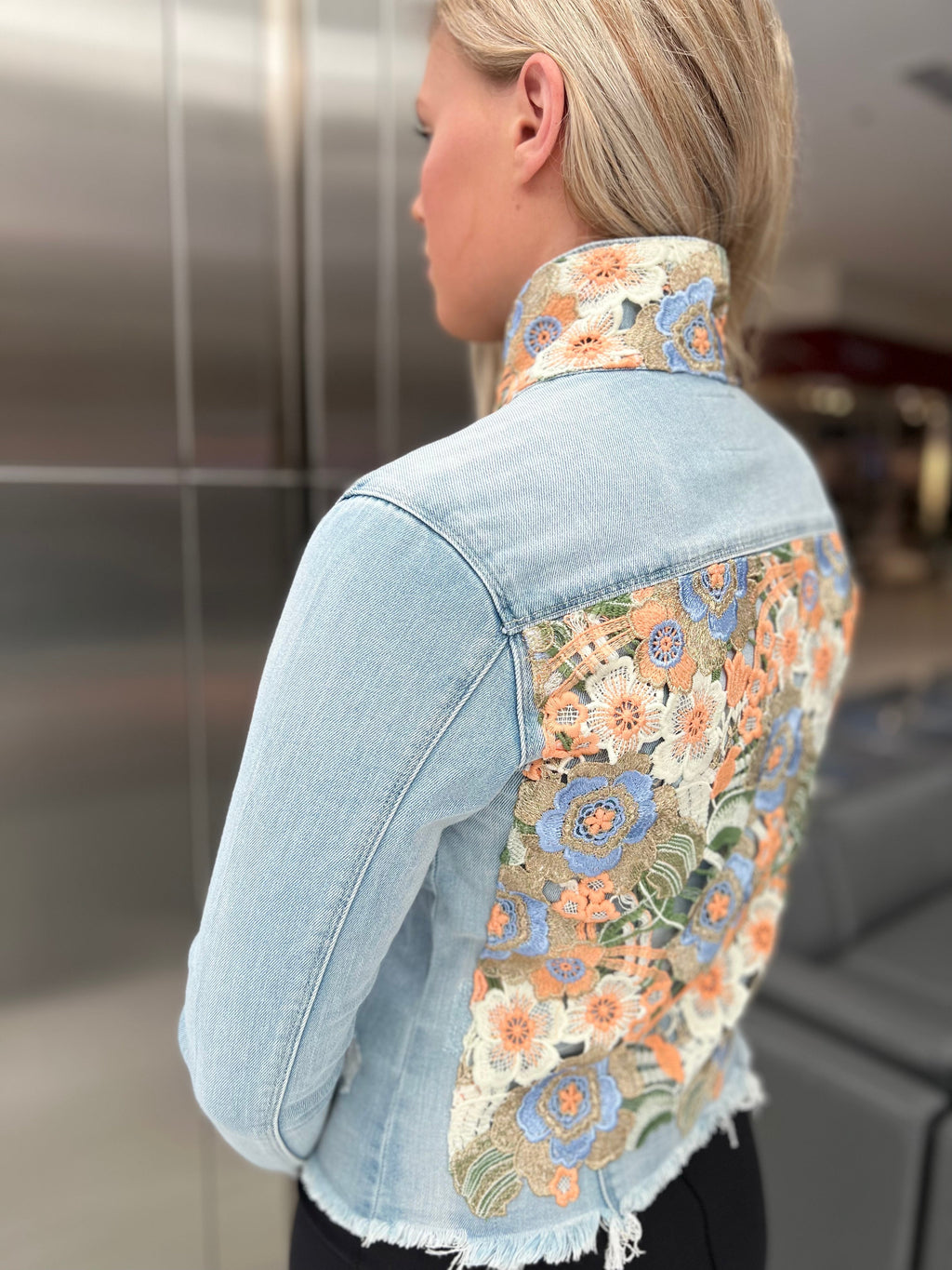 The Light Denim Jacket / Lavish Lace - Back of the Bay Boutique