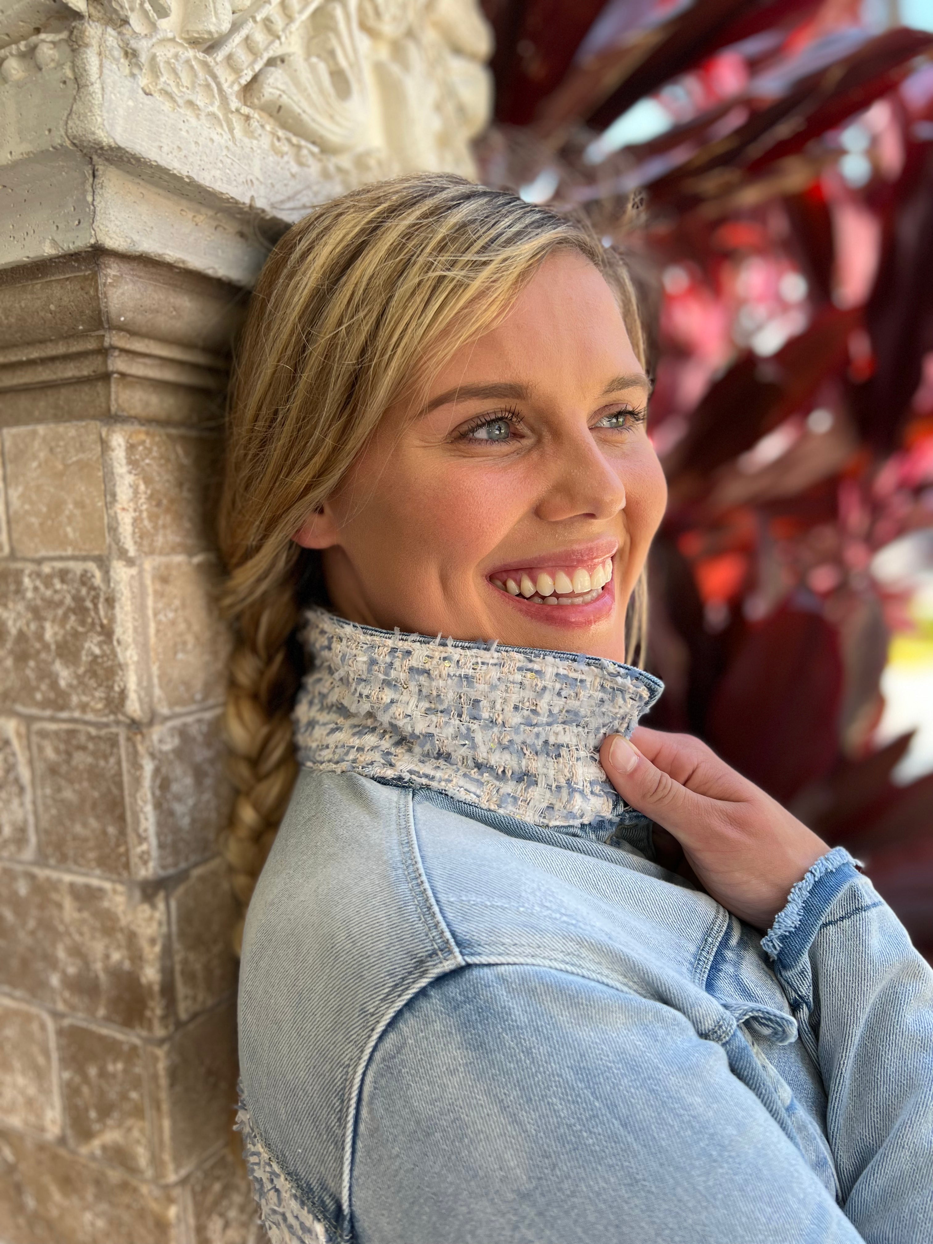 The Light Denim Jacket / Tweed Blue - Back of the Bay Boutique