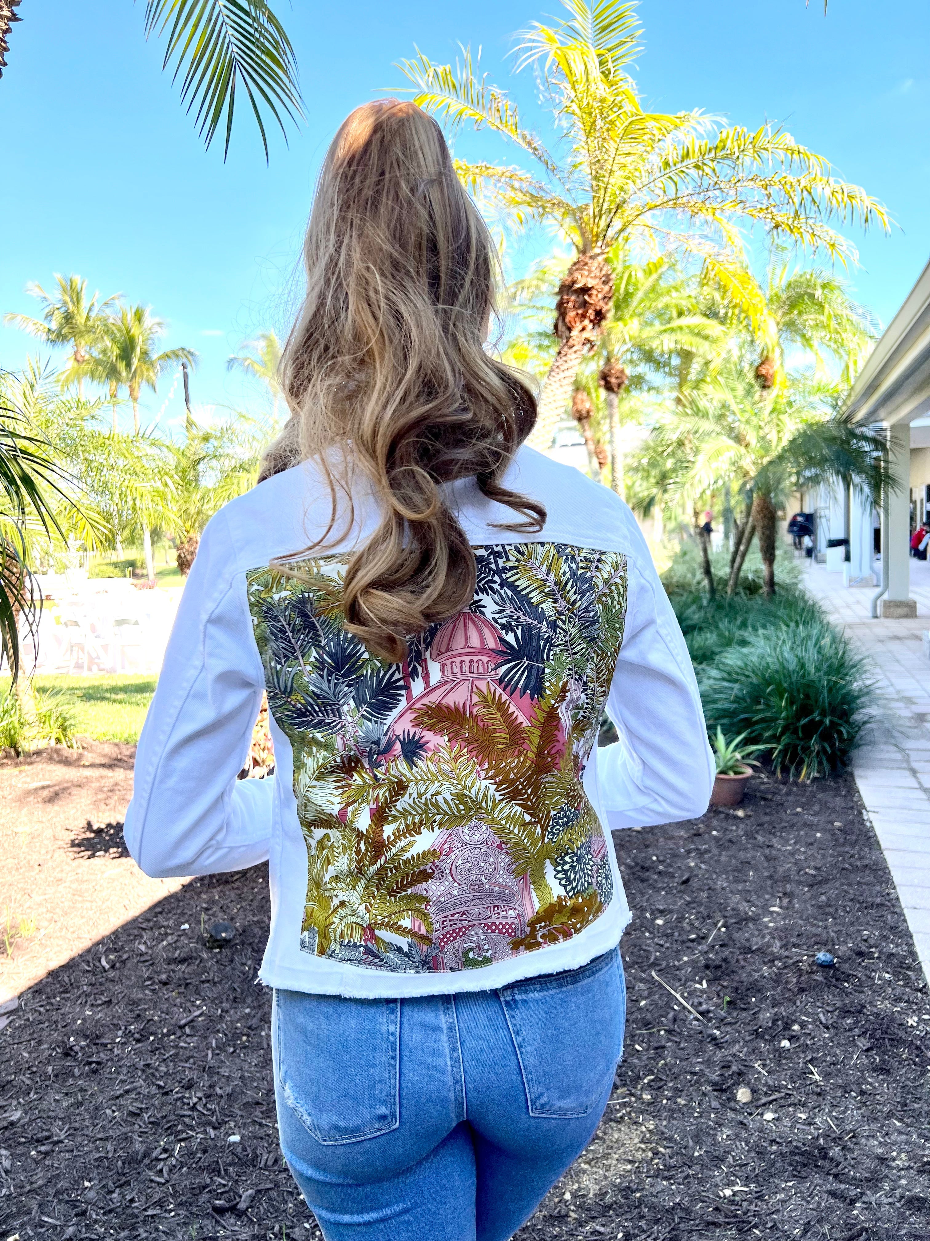 The White Denim Jacket / Fall of Mauve - Back of the Bay Boutique