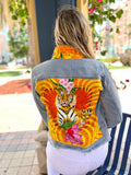The Light Denim Jacket / Orange Tiger - Back of the Bay Boutique