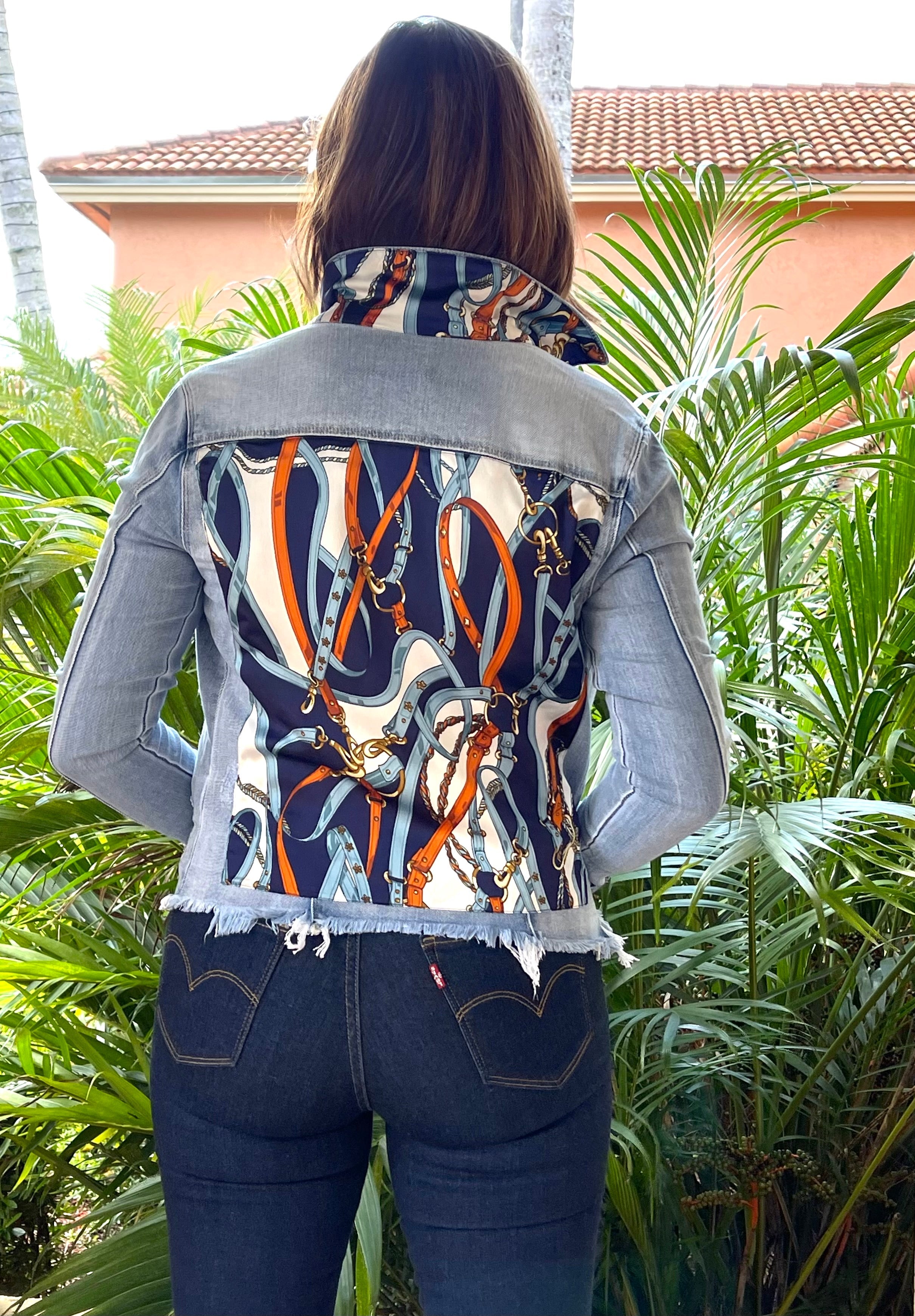The Light Denim Jacket / Navy Straps - Back of the Bay Boutique