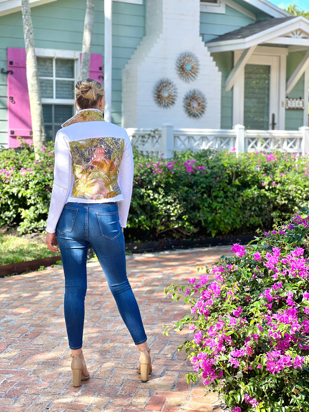The White Denim Jacket / Fall of Mauve - Back of the Bay Boutique
