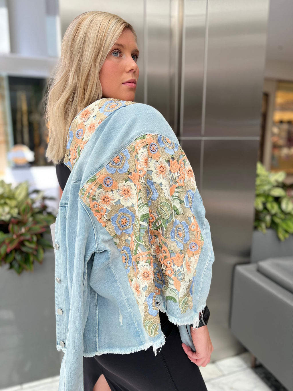 The Light Denim Jacket / Lavish Lace - Back of the Bay Boutique
