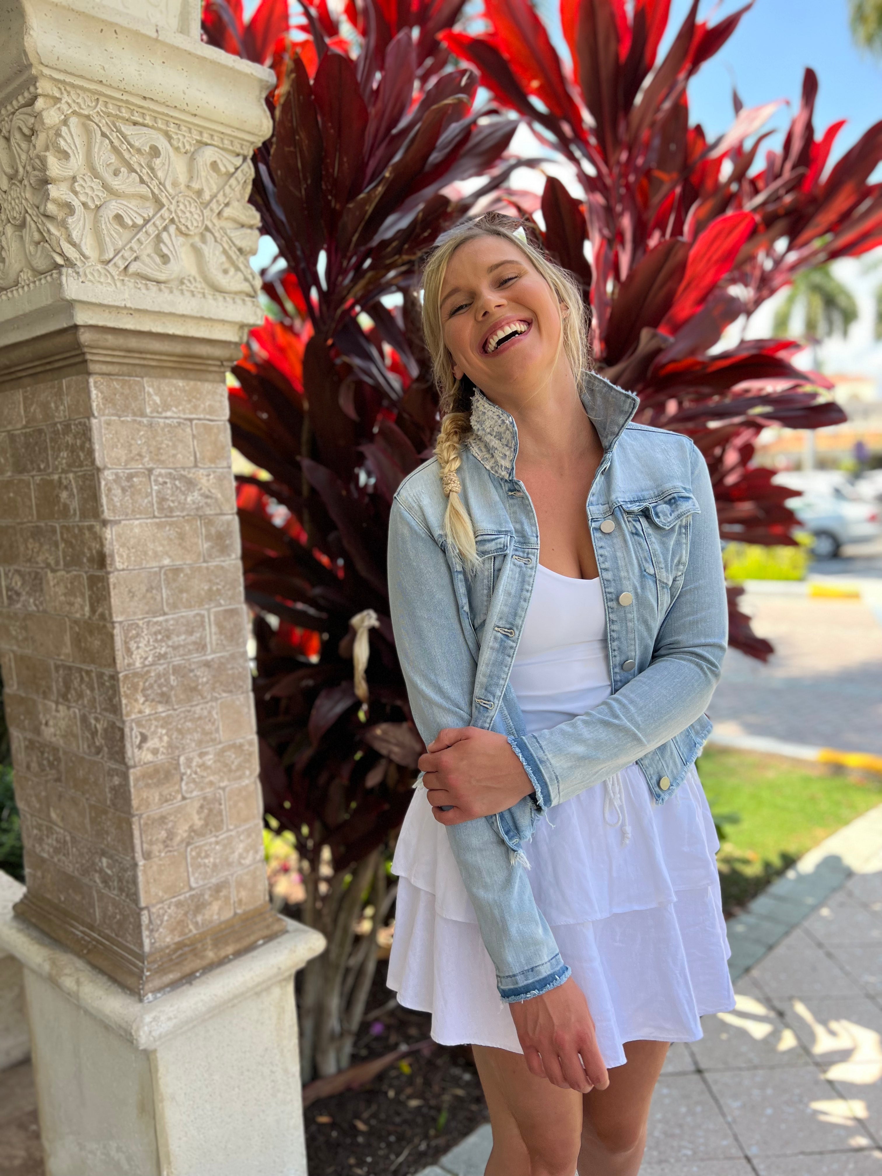 The Light Denim Jacket / Tweed Blue - Back of the Bay Boutique