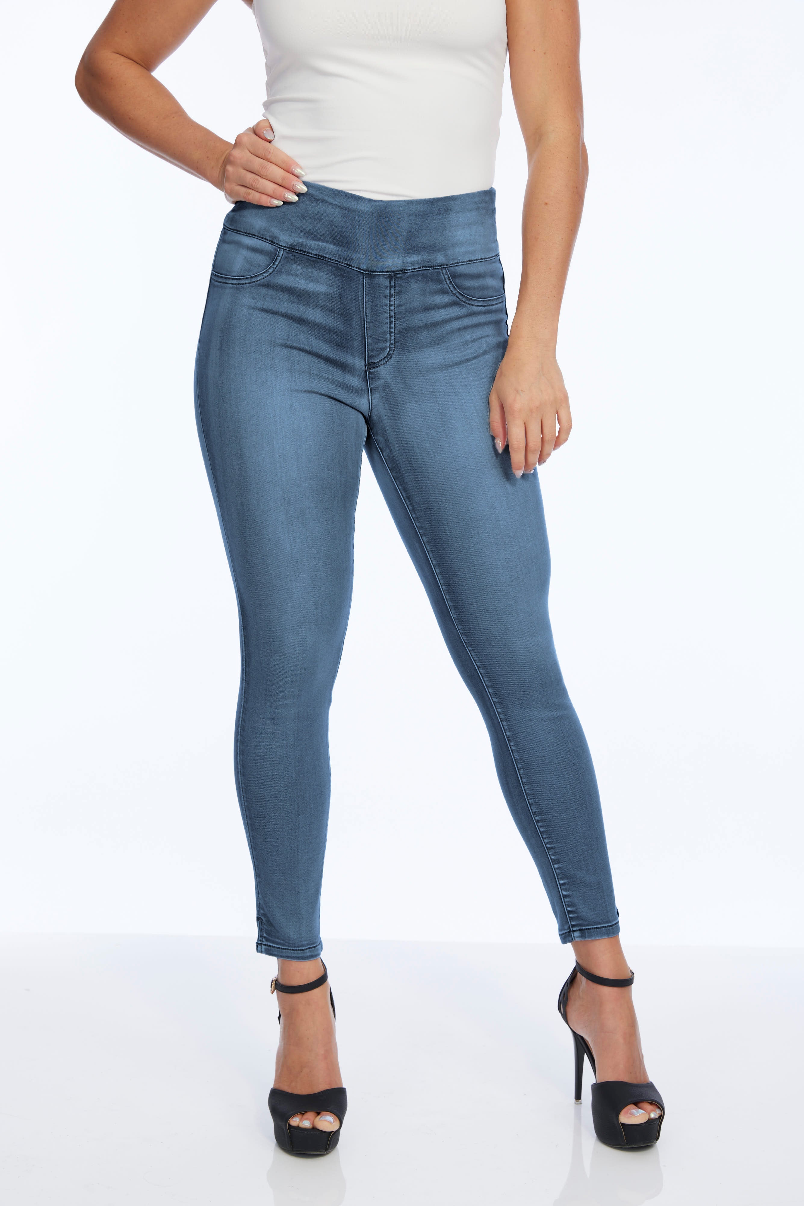 Joy Cropped Denim Jean Blue Denim - Back of the Bay Boutique
