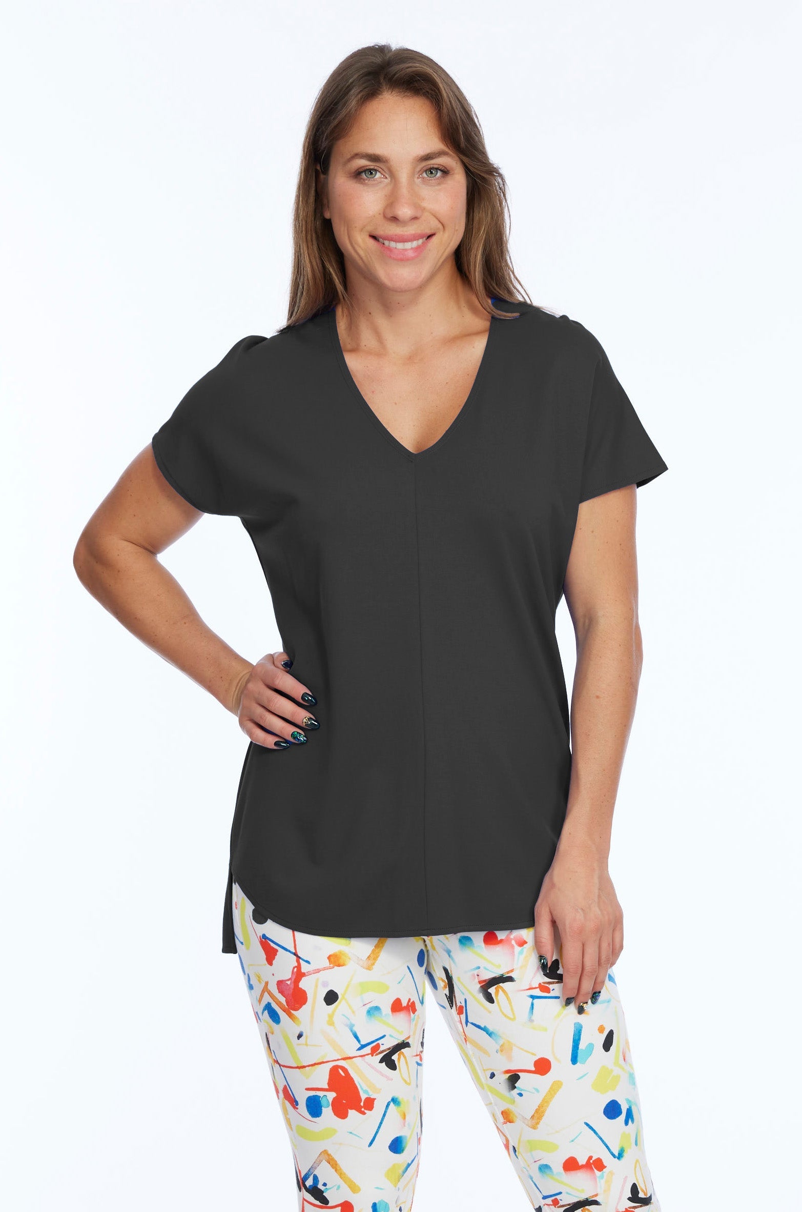 Zoe Short Sleeve Top Black - Back of the Bay Boutique
