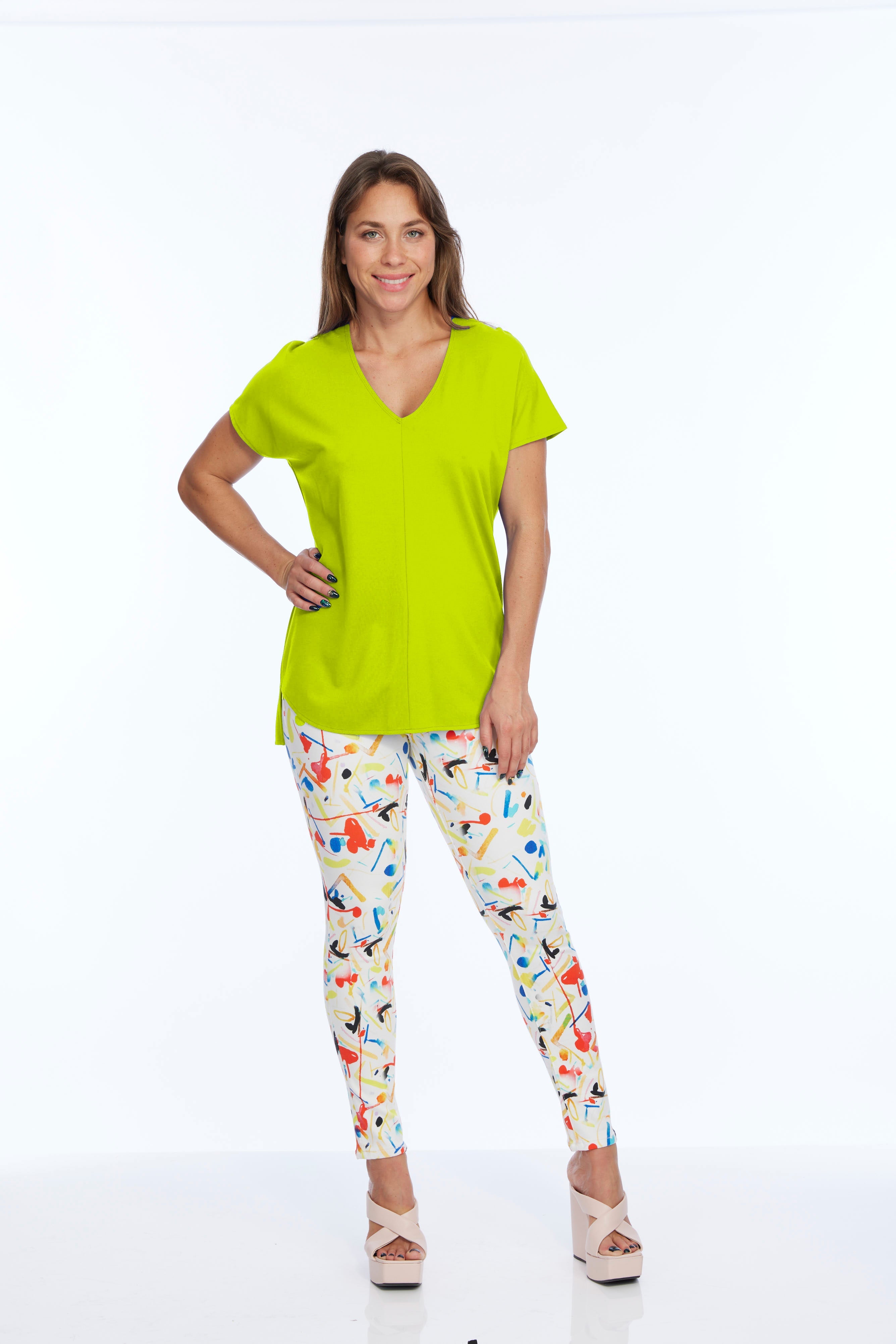 Zoe Short Sleeve Top Lime - Back of the Bay Boutique