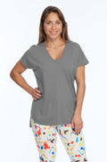 Zoe Short Sleeve Top Smoke - Back of the Bay Boutique