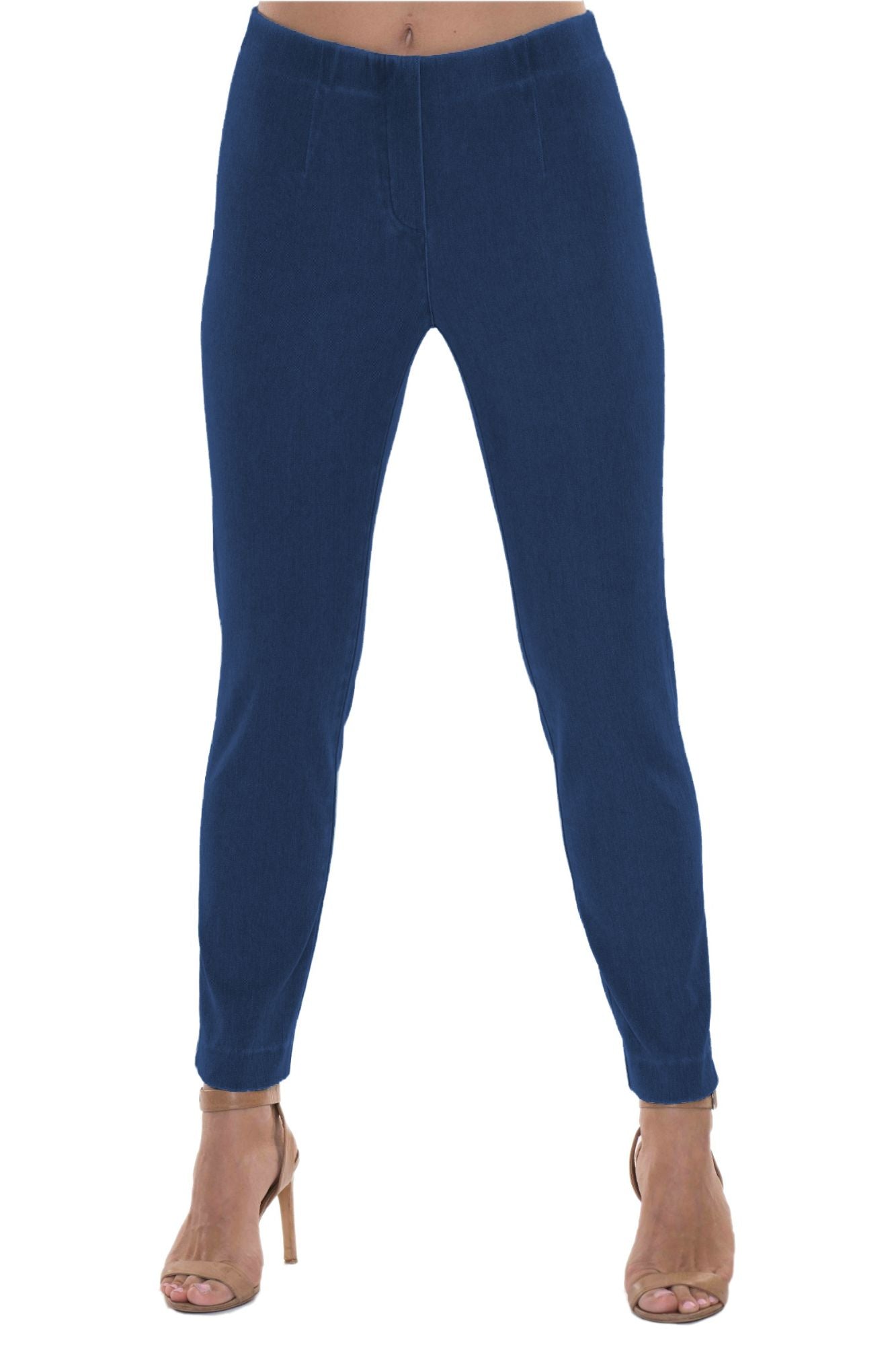 28" Inseam Pull - on Ankle - Length Pant "Sasha Denim" - Back of the Bay Boutique