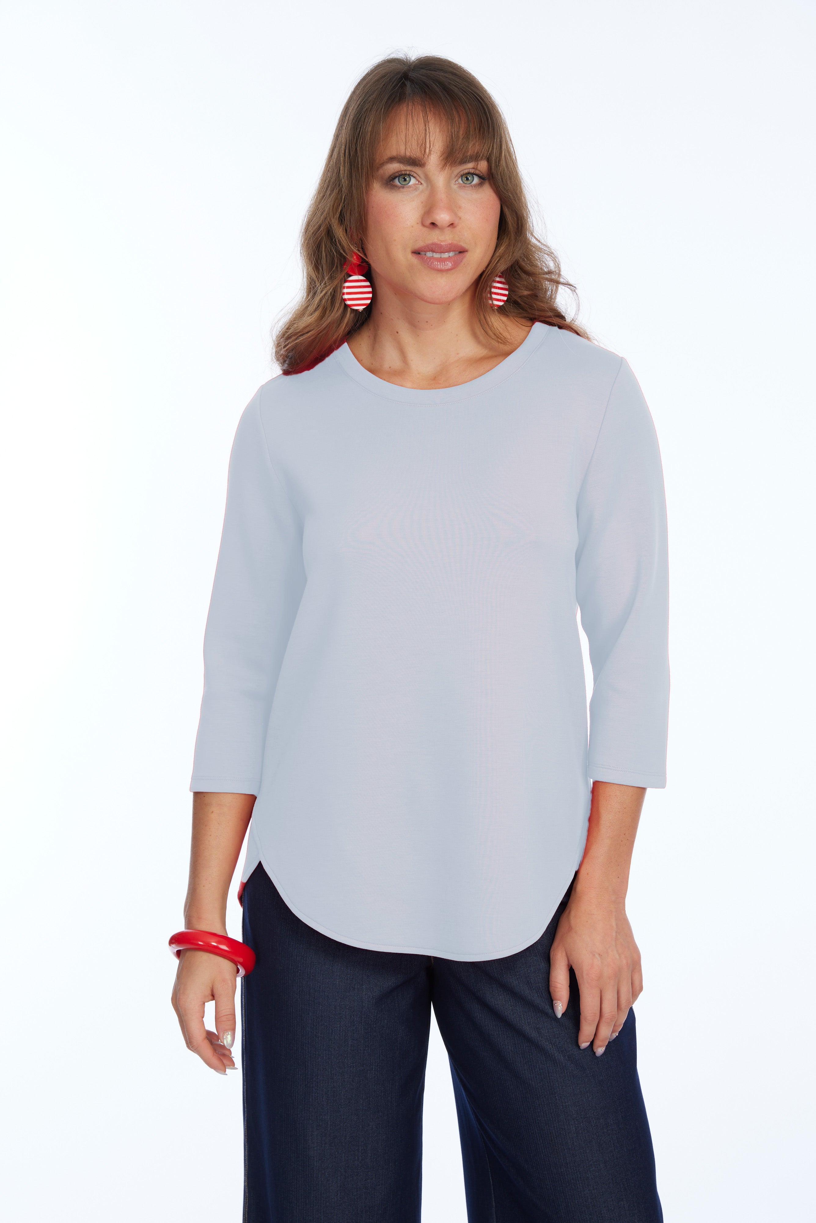 Zofi 3/4 Sleeve Top Ash - Back of the Bay Boutique