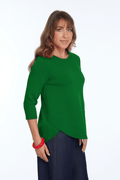 Zofi 3/4 Sleeve Top Kelly Green - Back of the Bay Boutique